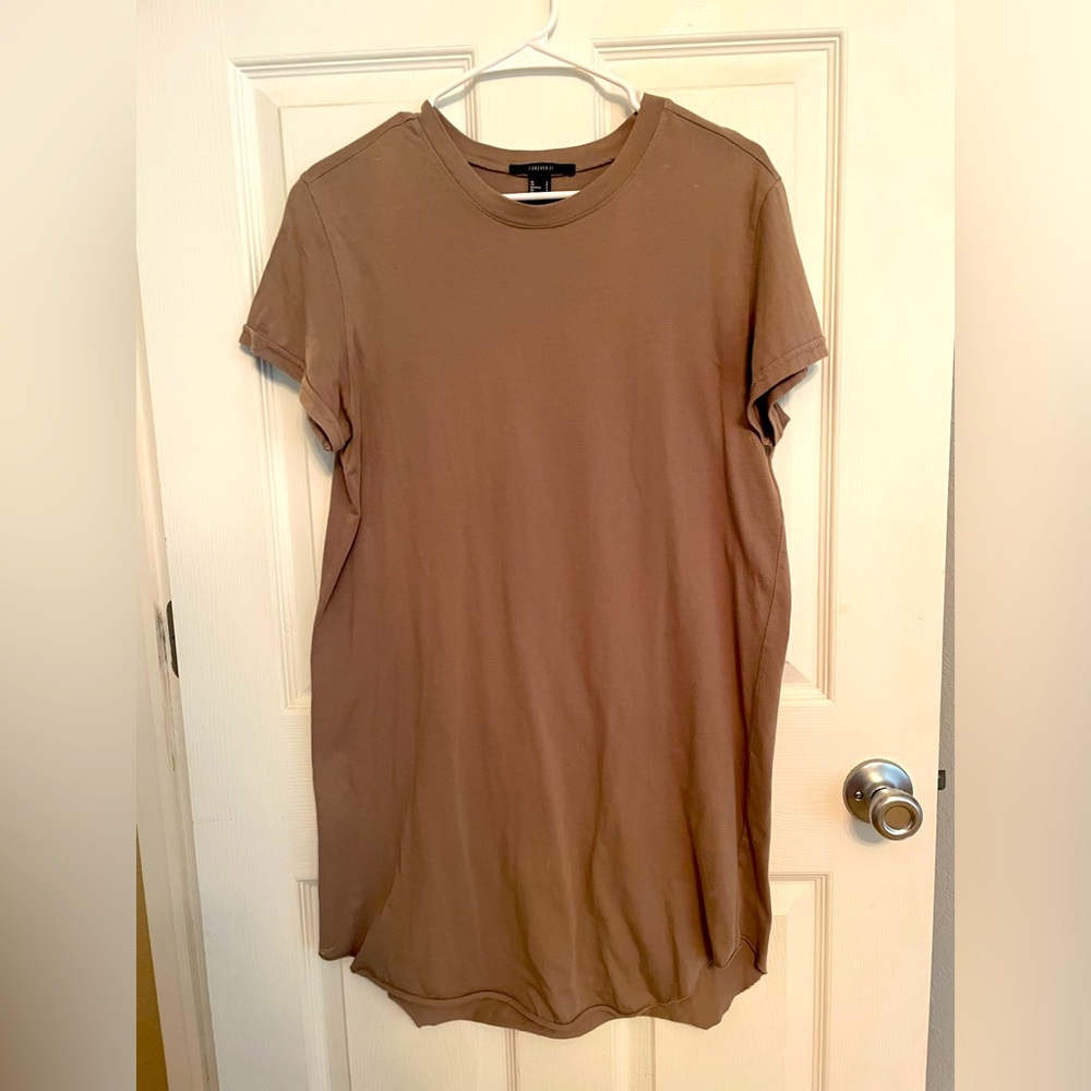 Forever 21 Tan T-Shirt Dress